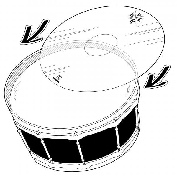 DRUM EFFECT SHEET Tom Set of 10, 12, 13, 16 inch. Changing drum sounds.