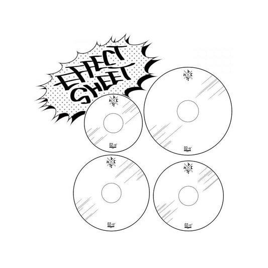 DRUM EFFECT SHEET Tom Set of 10, 12, 13, 16 inch. Changing drum sounds.