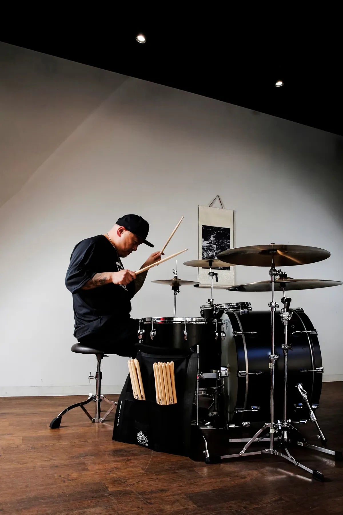 Drum Stick Case with Portable Black Belt.